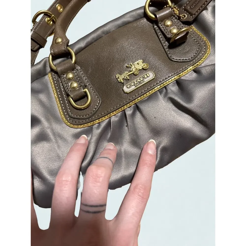 Vintage 2000s Coach Amanda Satchel Bag Mauve Top Handle Shoulder Bag - Picture 9 of 11